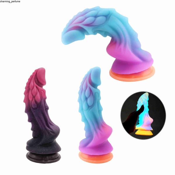 Venta caliente consolador de dragón juguetes sexuales para adultos g forma de taza de succión de spot femenino enorme monstruo alienígena consolador femenino