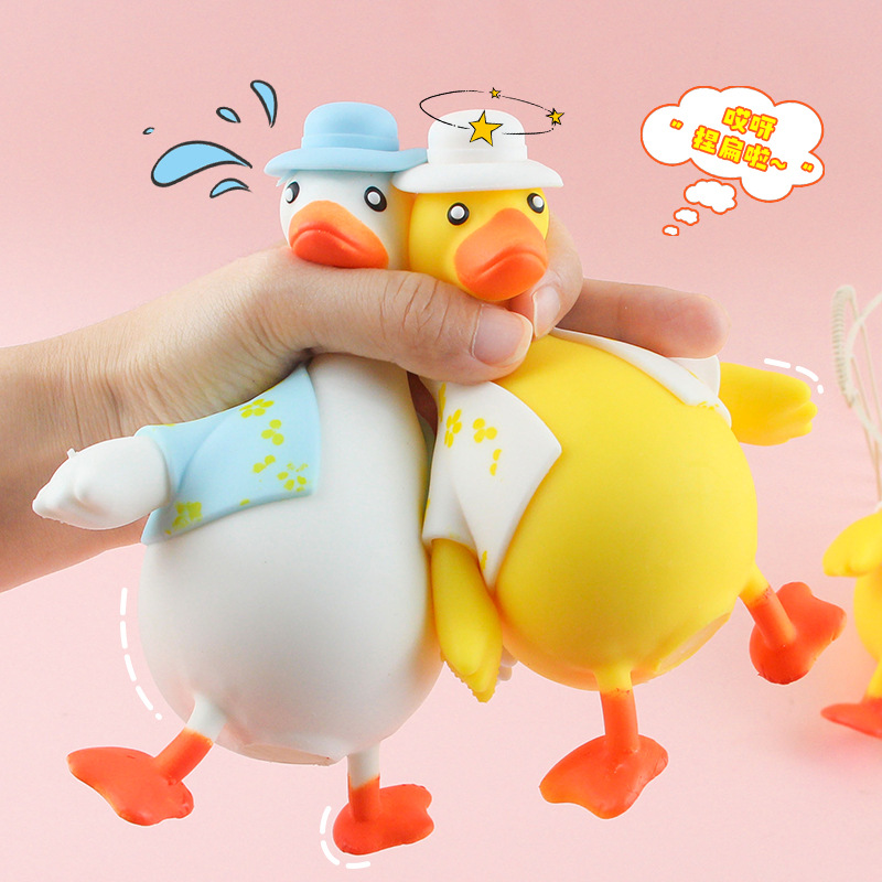 Hot selling duck soft rubber decompression cartoon animal doll children's decompression toy wholesale