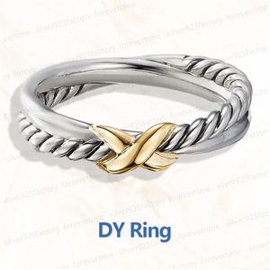 Hot selling DY Diamond Wedding Ring voor Vrouwen 925 Zilver Mode Luxe Designer Plated 18k Gouden Sieraden Party Gift voor mannen Klassieke Persoonlijkheid band Ring