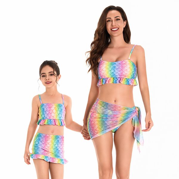 Venta caliente de trajes de baño europeo y americano Comercio exterior Padre-Child Bikini NUEVA Madre e hija de Bikini Bikini