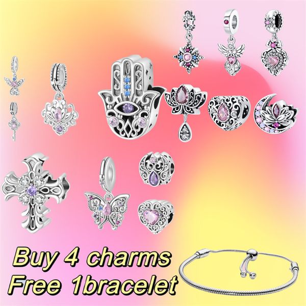 Hot Selling Fashion Diseñador Femenino Serie Classic Charm Butterfly Cross Cross Star Classic 925 DIY Fit Pandoras Pulsera Joya de lujo Regalos de Madre