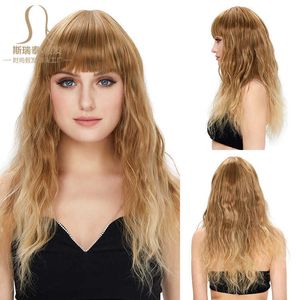 Venta caliente Gradiente de moda Cabello largo y rizado pelucas para mujeres en tiendas de pelucas de Guangzhou