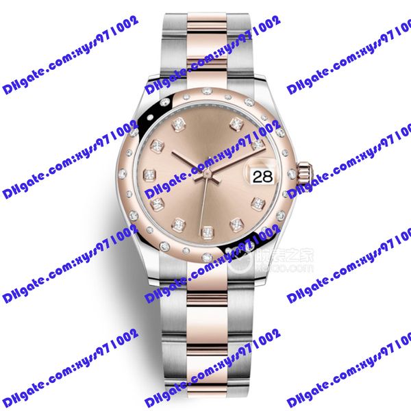 Vente chaude mode montre pour femme 31mm cadran rose 278341rbr 178384 affichage du calendrier 18k bracelet en or rose montre diamant Asie 2813 montres mécaniques automatiques