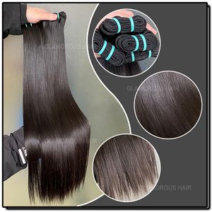 Vente à chaud Grade 12a Double Vietname VietNames Extensions de cheveux 100% Human Hair Waft Peruvian Indian Brésilien naturel noir silky silky 3 packs