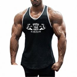 Hot Selling Gym Bodybuilding Fitn Tank Tops Heren Sleevel Slim Fit Sport Shirt Zomer Cott Ademend Workout Spier Vest z9TZ #