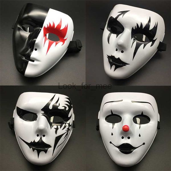 Venta caliente accesorios de Halloween mascarada máscara facial completa hip hop adulto pintado a mano blanco baile callejero hombres máscara adulta HKD230810