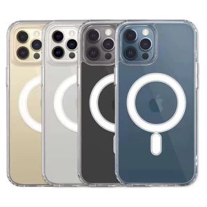 Hot-selling Hoge Kwaliteit Acryl Magnetische Transparante Schokbestendige Telefoon Case voor iPhone 15 14 13 12 11 Pro Max met Retail-pakket