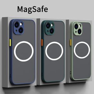 Hot-selling Hoge kwaliteit Magsafe magnetisch draadloos opladen telefoonhoesjes voor iPhone 15 14 Plus 13 12 Mini 11 Pro Max X XR 8 7 Plus Skin Feel Lens Protector Cover Case