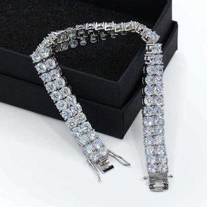 Hot Selling Hiphop Micro-set Zirkoon Armband Tennisketting 5mm 10mm Dubbele Rij Mannen Verguld