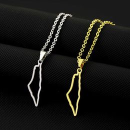 Collier avec pendentif carte ajourée en acier titane pour hommes et femmes, accessoires à la mode, nouveau produit, offre spéciale