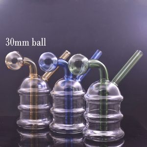 Vente chaude narguilé verre brûleur à mazout Bong recycleur cendrier tuyau d'eau Dab Rig Bongs plates-formes à main pour fumer avec pot d'huile de 30mm le moins cher