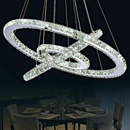 Hot Selling Hot Koop Crystal Diamond Ring LED Crystal Kroonluchter Licht Moderne Crystal Hanglamp 3 Cirkels Verschillende Grootte Positie