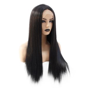 Perruque Lace Front Wig naturelle sans colle noire, cheveux naturels lisses, vente chaude, pour femmes