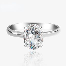 Anillo de diamante en forma de huevo con corte de flor de hielo, anillo de diamante con alto contenido de carbono para mujer, joyería de plata de ley S925 de alta gama