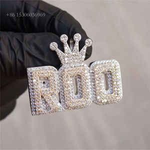 Pendentifs en Moissanite pavé glacé en or véritable 14K, design personnalisé, pendentifs en lettres pour hommes et femmes, bijoux Hip Hop, offre spéciale