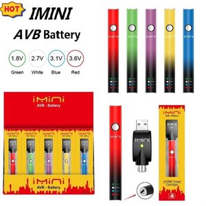 Vente chaude Imini 510 fil batterie fumer Vape vaporisateur stylo 380 mAh Vape stylo batterie préchauffer la pâte