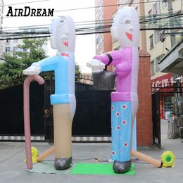 Venta caliente Inflables Figuras Inflables Sarah y Abraham Cartoon 4MH Personajes de globo publicidad