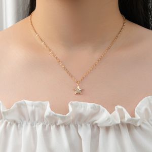 Vendre à chaud Instagram Style personnalisé minimaliste étoile pentagonale Zirconia Pendant des diamants pour les colliers pour femmes
