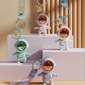 Hot selling internet beroemdheid astronaut zonsondergang sfeer licht sleutelhanger schattige astronaut auto hanger paar verjaardagscadeau