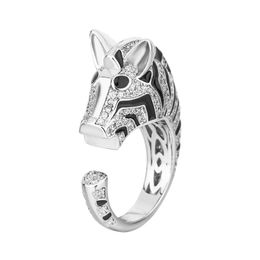 Hot Selling sieradenring Vrouw serie dier zebra open ring bruiloft banket sieraden groothandel