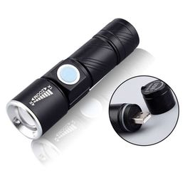 Vente chaude LED Mini lumière forte USB charge extérieure Ultra lumineuse longue portée éclairage Zoom petite lampe de poche 580412