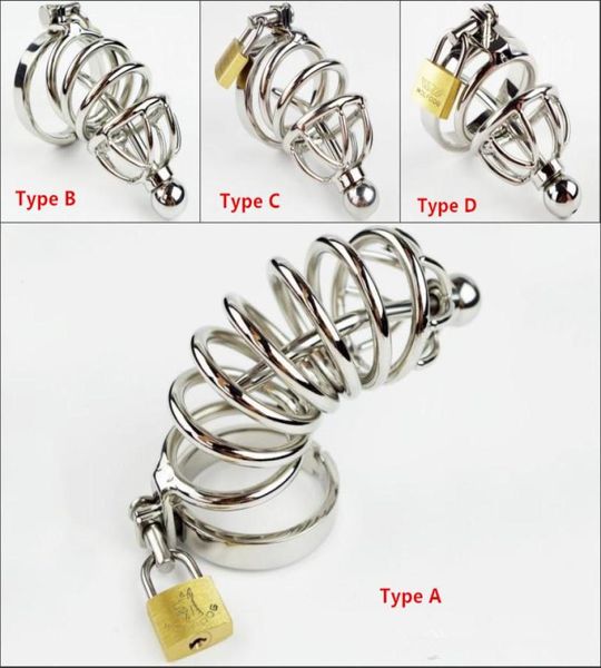 Cage masculine de vente chaude avec cathéter urétral en métal ceinture en acier inoxydable Bondage fétiche SM jouets sexuels dispositif masculin 4198518