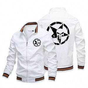 Hot selling heren fi jas jas nieuwe windjack tooling outdoor kleding casual knappe straat anime Punisher print jas V4Eu #