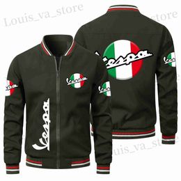 Vente chaude Hommes VESPA Moto Imprimé Veste Pare-Brise Casual Mâle Racer Moto Veste Cothing Manteau T230819