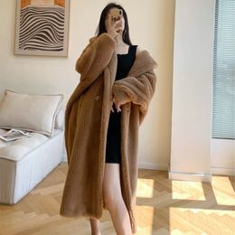Venta caliente Mm Ropa de mujer Abrigos de diseñador Marca de lujo Max Moda Chaqueta larga 100% Abrigo de piel Italiano Hecho a mano Personalizado Suelto Cálido