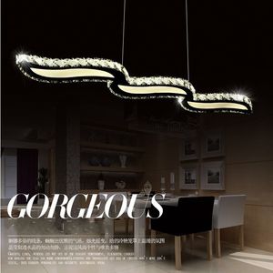 Vente chaude Pendentif moderne Cristal lumineux ondulé à LED Pendentif Lustre moderne LED suspendu lampe suspendue / luminaire / éclairage de l'éclairage pour restaurant