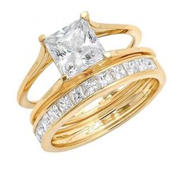 Vendre à chaud bijoux Moisanite Big Diamond Engagement Ring Fashion 14k Solid Gold Wedding Rings