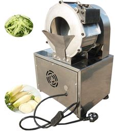 Hot selling multifunctionele roestvrijstalen 220 V automatische groentesnijder commerciële elektrische aardappel wortel gember snijmachine shredder