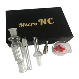 Collector de néctar de 10 mm Pipes de fumar Micro Kit Collector de vidrio con punta de cuarzo de uñas de acero inoxidable Conjunto de aguas felices DHL