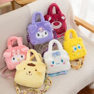 Hot selling nieuwe Japanse Instagram stijl Kuromi pluche tas cartoon handheld kinderen kleine tas schattige pop grijpmachine pop tas cadeau
