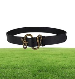 Venta caliente NUEVA HOMBRA MENTE Snake Blk Cinturones de negocios genuinos Cinturones de color de color puro Cinturón de hebilla de patrón de serpiente para regalo 5Z7Q6041787