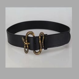 Venta caliente nuevos hombres para mujer cinturón negro serpiente cinturones de negocios de cuero genuino cinturón de color puro cinturón con hebilla de patrón de serpiente para regalo 5z7q2081082