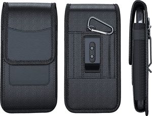 Bolsas de nylon de venta en caliente para Motorola para Samsung para iPhone Case de cintura universal Cinturón de la funda Clip de cubierta Capa de teléfono móvil con tarjeta de crédito para hombres