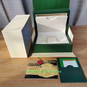 Vente chaude Haute Qualité Montres Boîtes Montre Perpétuelle Vert Boîte Originale En Cuir Papiers Carte Sac À Main Pour 124300 116680 126603 116506 Président Montres-Bracelets