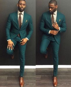 Hete verkoop piek rapel Dark Green Wedding Bruidy Tuxedos Men Suits Wedding/Prom/Dinner Man Blazer Jacket Tie broek A A