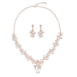 Collier de mariée personnalisé vendant à chaud Ensemble en Europe et en Amérique en cristal incrusté de robes de mariée en diamant Accessoires assortis pour robes formelles