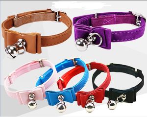 vente chaude pet bowknot bell collier chien chat collier casual simple pet chat collier spot 1 01624cm