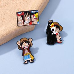 Hot Selling Pirate stripfiguur Luffy Perifere Badge Gepersonaliseerde denim jas Decoratie metalen broche