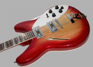 Groothandel -Beste China Guitar Deluxe Model 36012 String Electric Guitar Semi Hollow Cherry Burst