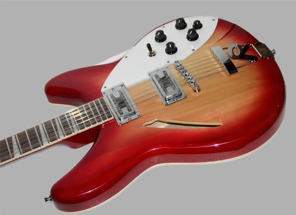 Al por mayor -Best China Guitar Deluxe Model 36012 String Electric Guitar Guitar Semi Hollow Cherry Burd