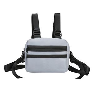 Bolso de pecho reflectante de arcoíris de gran venta, estilo chaleco multifuncional, bolso de pecho para hombres y mujeres Q0705