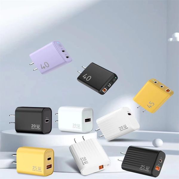 Real Hot-Hot Selling 45W USB PD Wall Charger Travel Home Adaptador US EU UK Plug para el teléfono inteligente Android de teléfono inteligente Universal mejor calidad A +++