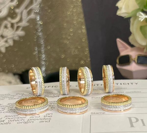 Vente chaude S925 argent rotatif engrenage anneau pour femmes classique bijoux plaqué or charme mode marque de luxe fête Couple anneaux avec boîte taille de bague 5 à 9