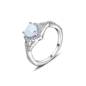 Vente chaude S925 Sterling Silver Diamond Set Mode Lumière De Luxe En Forme De Coeur Australien Trésor Anneau Gem Femmes Simple Anneau