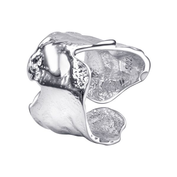 Venta caliente S925 plata esterlina luz lujo hombres y mujeres anillos irregular líquido tallado lava arte anillo abierto
