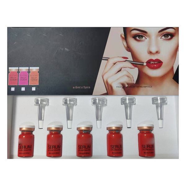 Vente chaude rouge à lèvres Semi Permanent 5 pièce/ensemble maquillage lèvre 3 couleurs option romantique rouge doux ORANGE pour la beauté